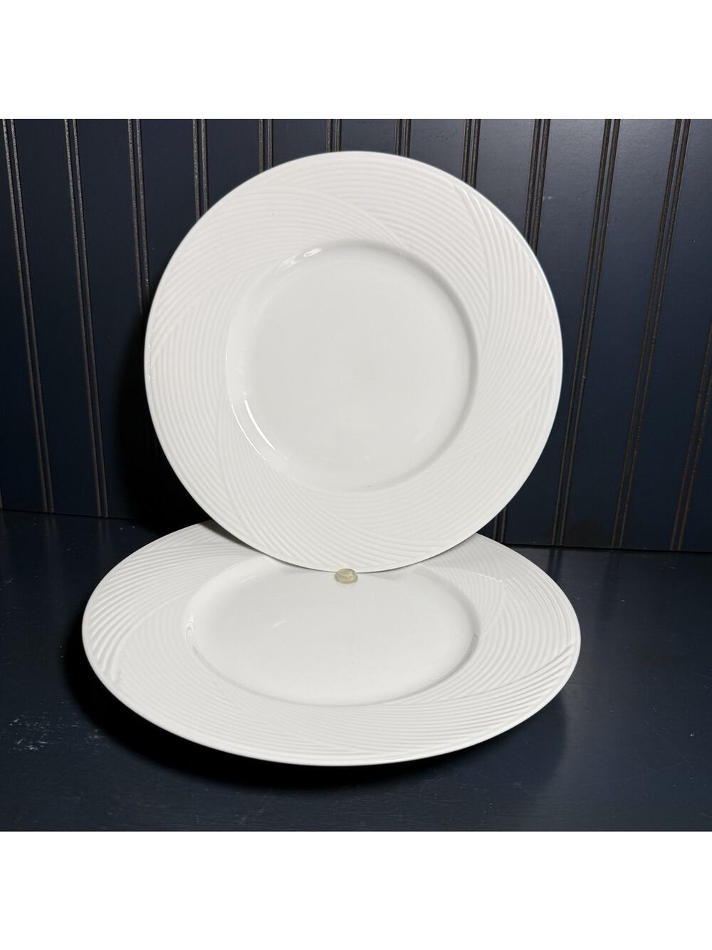 Dansk Tapestries Winter White 2 Salad Plates 9 1/8" Jack Lenor Larsen MINT EUC